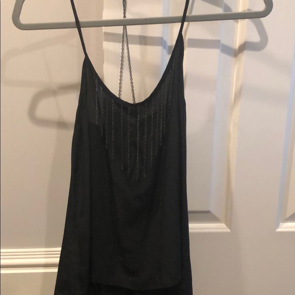 Silk blouse with chain detail